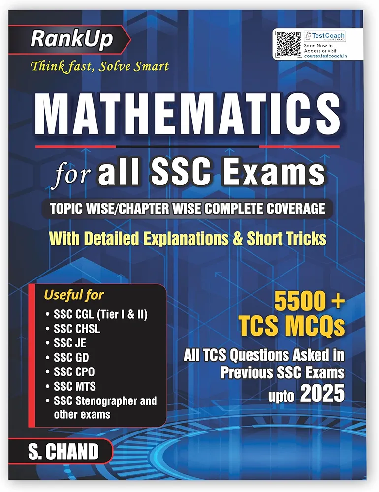 RankUp Mathematics for all SSC Examinations Book 2025 - 2026 (in English Medium) | 5500+ TCS MCQ Questions