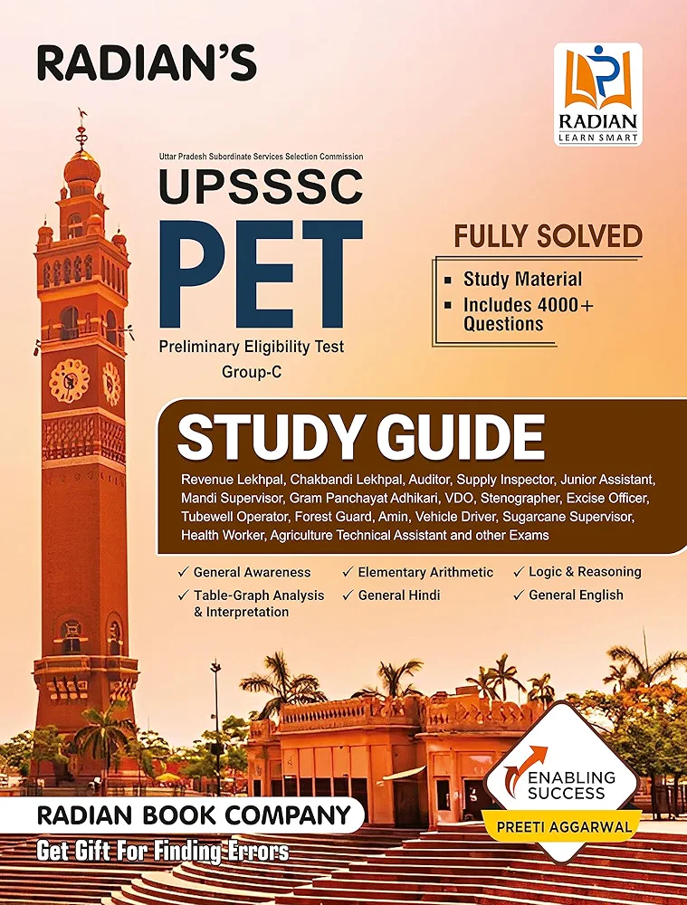 Radian' s UPSSSC UP PET(Preliminary Eligibility Test) Study Guide Book Group C for Exam 2023 with Fully Solved 4000+ Questions