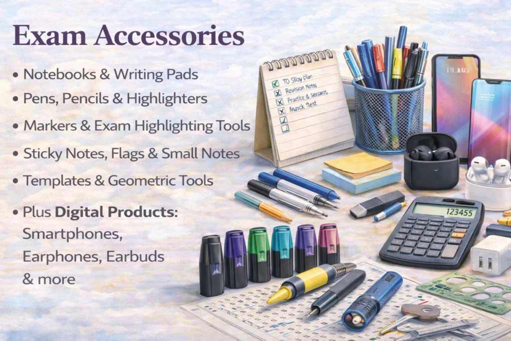 exam accessories and study tools for competitive exam preparation