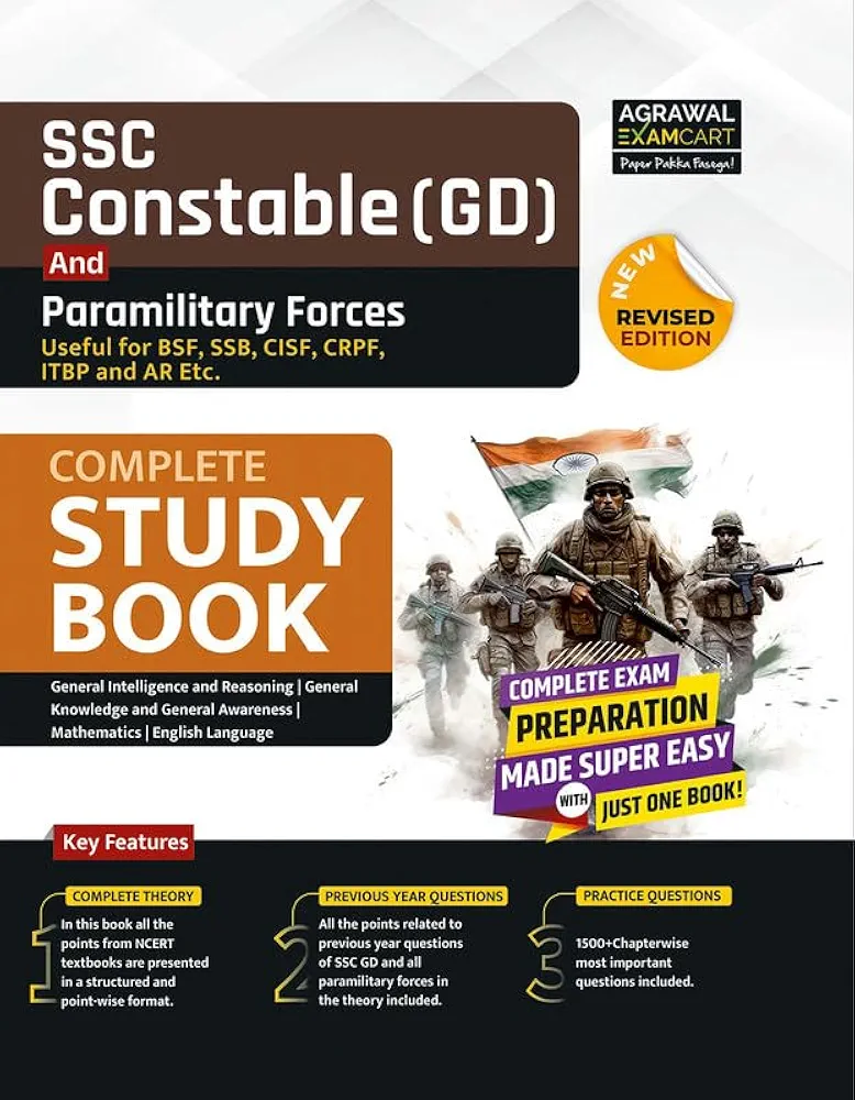 Examcart SSC Constable GD & Paramilitary Forces |Theory + 1500+ Practice Questions & Previous Year Papers